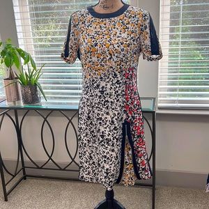 100% Silk Nanette Lepore Dress with yellow and coral flowers